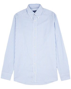Eton Piqué Cotton Oxford Shirt - Blue
