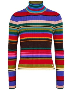 Acne Studios Kila Striped Wool Top - Red