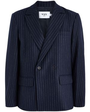 Wax London Gekko Pinstriped Wool-Blend Blazer - Blue