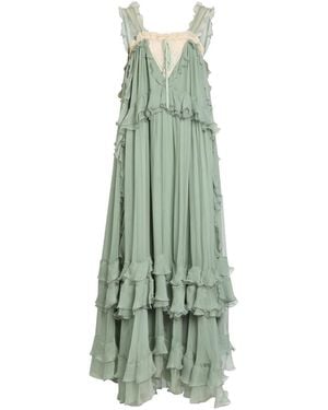Chloé Ruffled Silk-Georgette Maxi Dress - Green