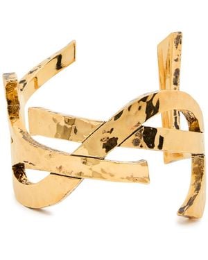 Saint Laurent Cassandre Logo Cuff - Metallic