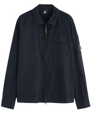 C.P. Company Lens Cotton Gabardine Overshirt - Blue