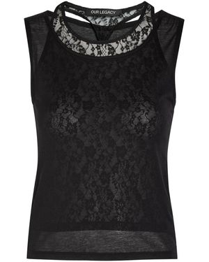 Our Legacy Swim Layered-Effect Cotton-Blend Tank - Black