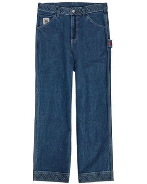 Bode Knolly Embroidered Straight-Leg Jeans - Blue