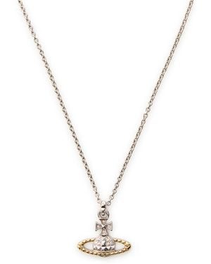 Vivienne Westwood Mayfair Bas Relief Two-Toned Rhodium-Plated Necklace - Metallic