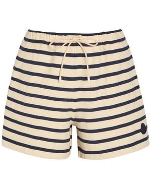 Moncler Striped Cotton Shorts - Blue