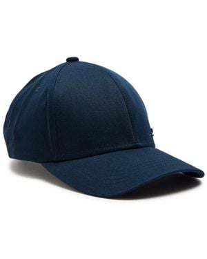 BOSS Logo-Appliquéd Canvas Cap - Blue