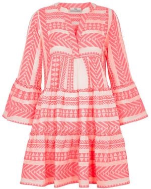 Devotion Devotion Ella Embroidered Cotton-blend Mini Dress - Pink