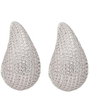 CZ by Kenneth Jay Lane Crystal-Embellished Rhodium-Plated Drop Earrings - White