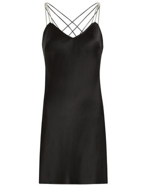 Anna October Ofelia Embellished Satin-Crepe Mini Dress - Black