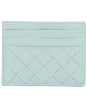 Bottega Veneta Intrecciato Leather Card Holder - Blue