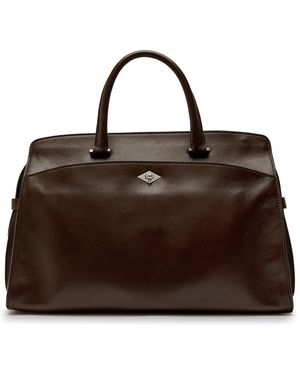 Metier Private Eye Grained Leather Tote Bag - Brown