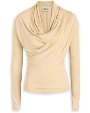 TOVE Fina Draped Stretch-Jersey Top - Natural