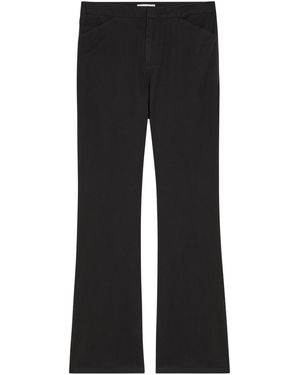 Vince Flared-Leg Stretch-Cotton Trousers - Black