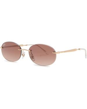 Ray-Ban Rimless Oval-Frame Sunglasses - Pink