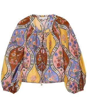 Borgo De Nor Henri Printed Ramie Top - Multicolour