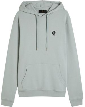 Belstaff Logo Hooded Cotton Sweatshirt - Gray
