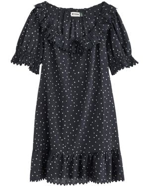 RIXO London Elen Printed Cotton Nightdress - Black