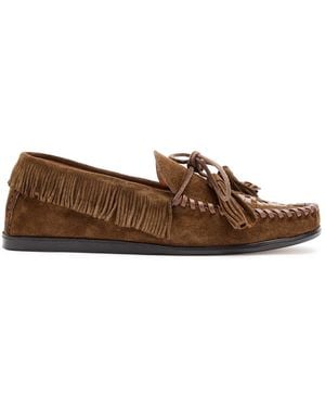 Isabel Marant Fitza Fringed Suede Loafers - Brown