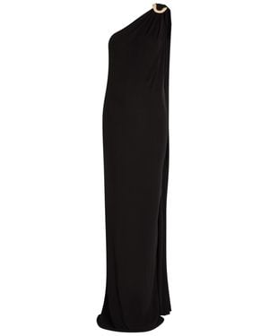 Delos Rania Embellished Crepe-Jersey Maxi Dress - Black