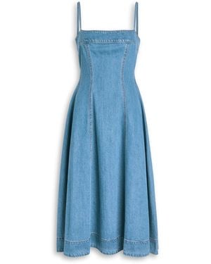 PAIGE Pippa Panelled Denim Midi Dress - Blue