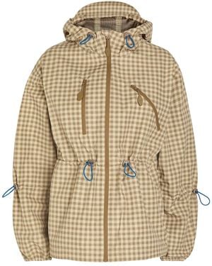 Damson Madder Matlida Gingham Waterproof Raincoat - Natural