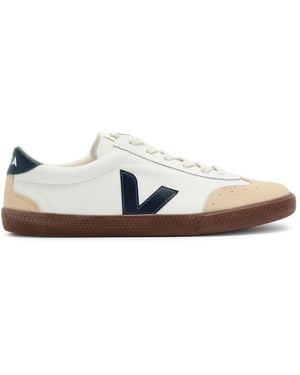 Veja Volley Panelled Leather Trainers - White