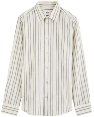 NN07 Colby Striped Cotton Shirt - White