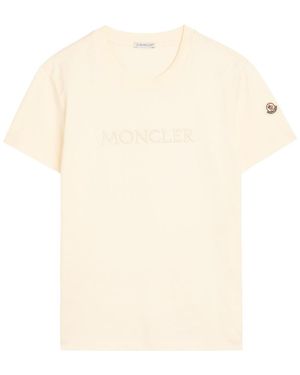 Moncler Logo-Appliquéd Cotton T-Shirt - Natural