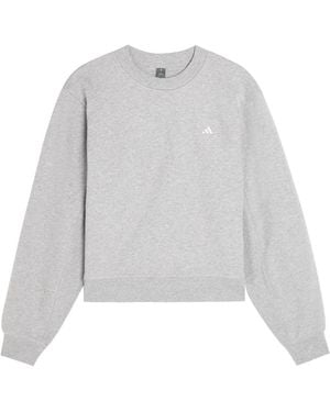 Stella McCartney Adidas X Logo-Print Cropped Cotton Sweatshirt - White