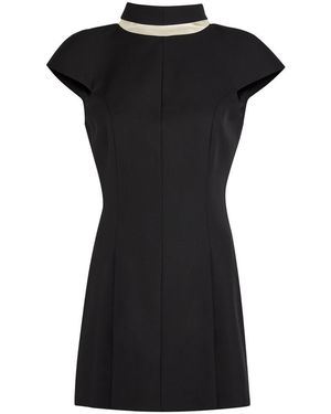 ARMARIUM Ersilia Reverse Collar Wool Mini Dress - Black