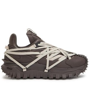 Rick Owens Trailgrip Megalace Leather Trainers - Grey