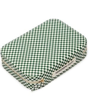 Daisy London X Shrimps Large Checked Jewellery Case - Green