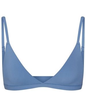 Skims Stretch-Jersey Triangle Bralette - Blue