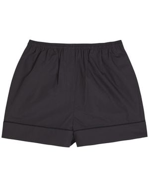 Rohe Embroidered Cotton-Poplin Shorts - Black