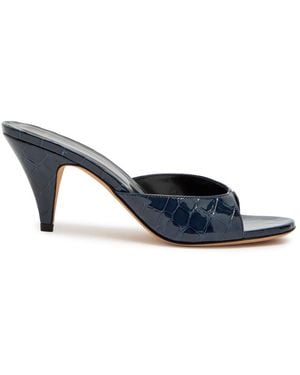 Jude Haze 85 Crocodile-Embossed Leather Sandals - Blue