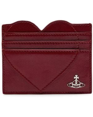 Vivienne Westwood Heart Grained Leather Card Holder - Red