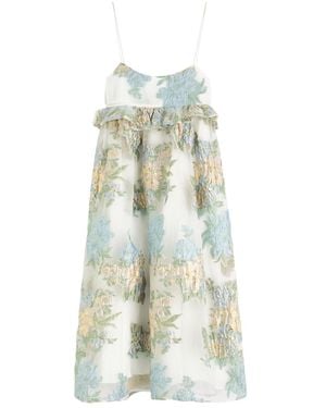 Sister Jane Barn Flower Cloqué Midi Dress - White