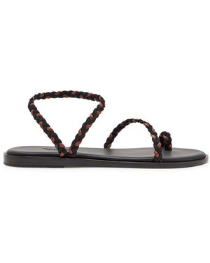 Ancient Greek Sandals Elevated Eleftheria Braided Leather Sandals - Black