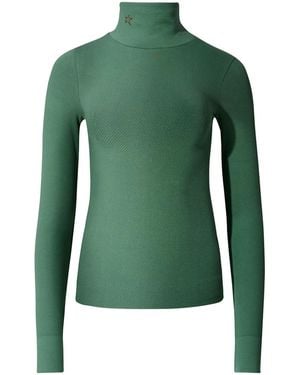 Perfect Moment Logo-Embroidered High-Neck Thermal Top - Green