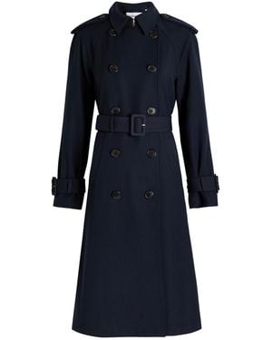 Veronica Beard Conneley Dickey Double-Breasted Twill Trench Coat - Blue