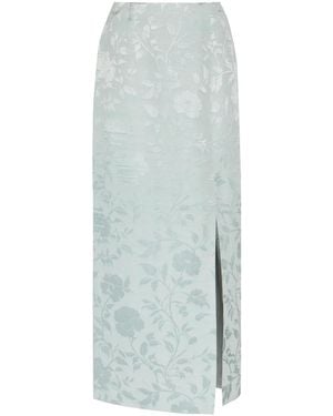 Patrick Mcdowell Tatiana Floral-Jacquard Woven Maxi Skirt - Blue