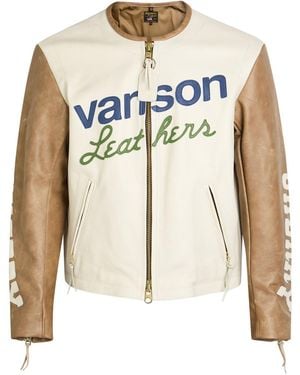 CHERRY LA Vanson Leather Biker Jacket - Natural