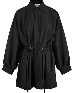 LOVEBIRDS Belted Twill Shirt - Black