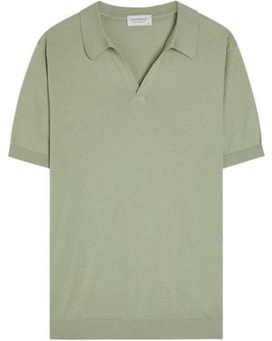 John Smedley Noah Fine-Knit Cotton Polo Shirt - Green