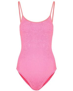 Hunza G Pamela Seersucker Swimsuit - Pink