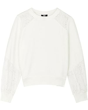 PAIGE Vivi Paneled Cotton Sweatshirt - White