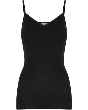 Hanro Seamless Padded Cotton Top - Black
