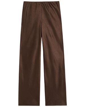 Vince Straight-Leg Satin Pants - Brown