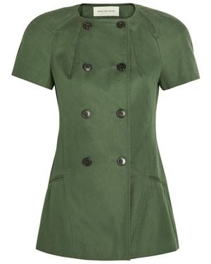 Dries Van Noten Bonny Double-Breasted Cotton Jacket - Green